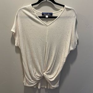 XXS CREAM SPECKLED TIE SHIRT